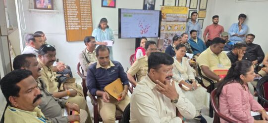 Showing the Pune map to the PMC team Showing the Pune map to the PMC team